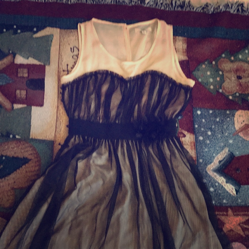 Black and cream dress